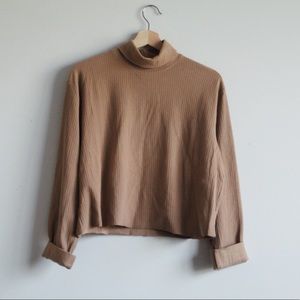 tan woolrich cropped turtle neck